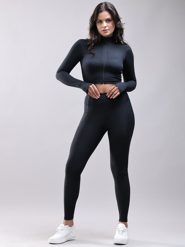 ACTIVE WEAR GYM CO ORDS BLACK