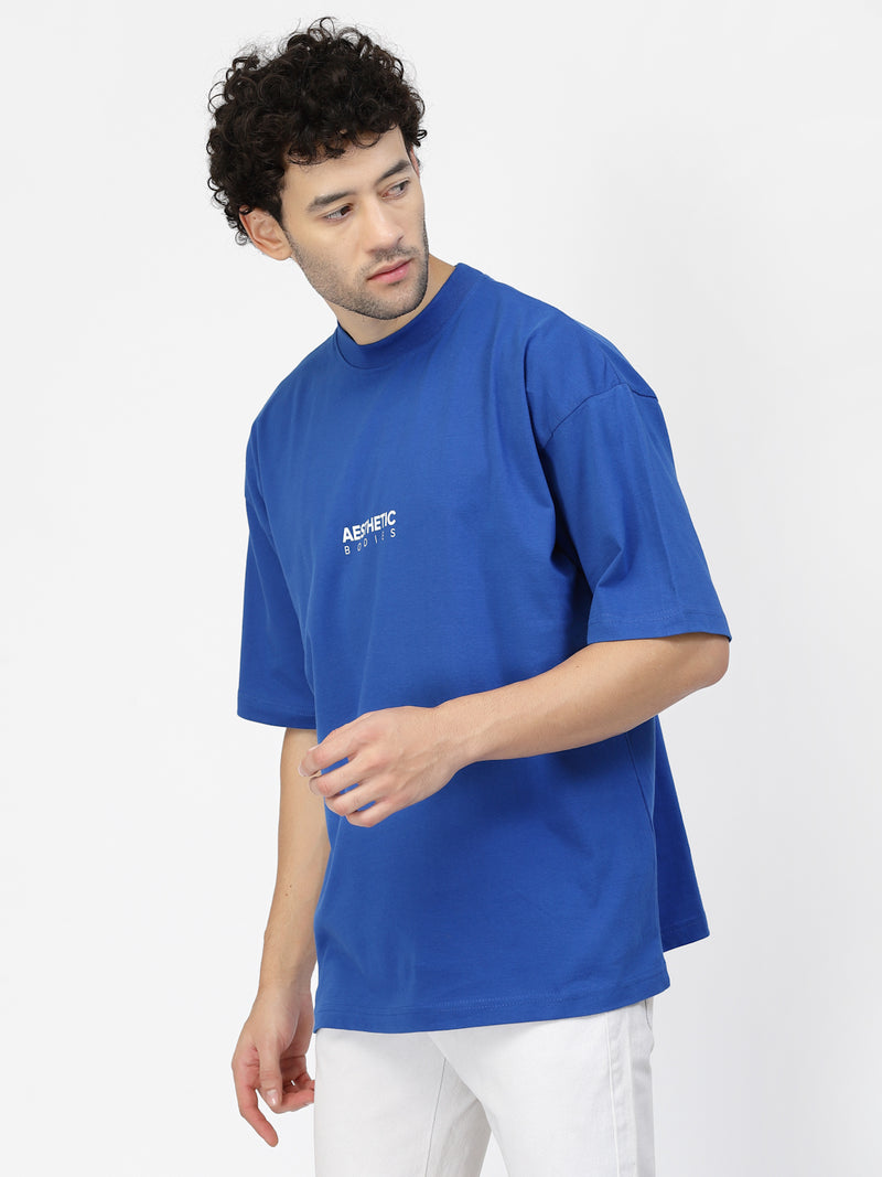 MEN'S SOLID OVERSIZE T-SHIRT- BLUE