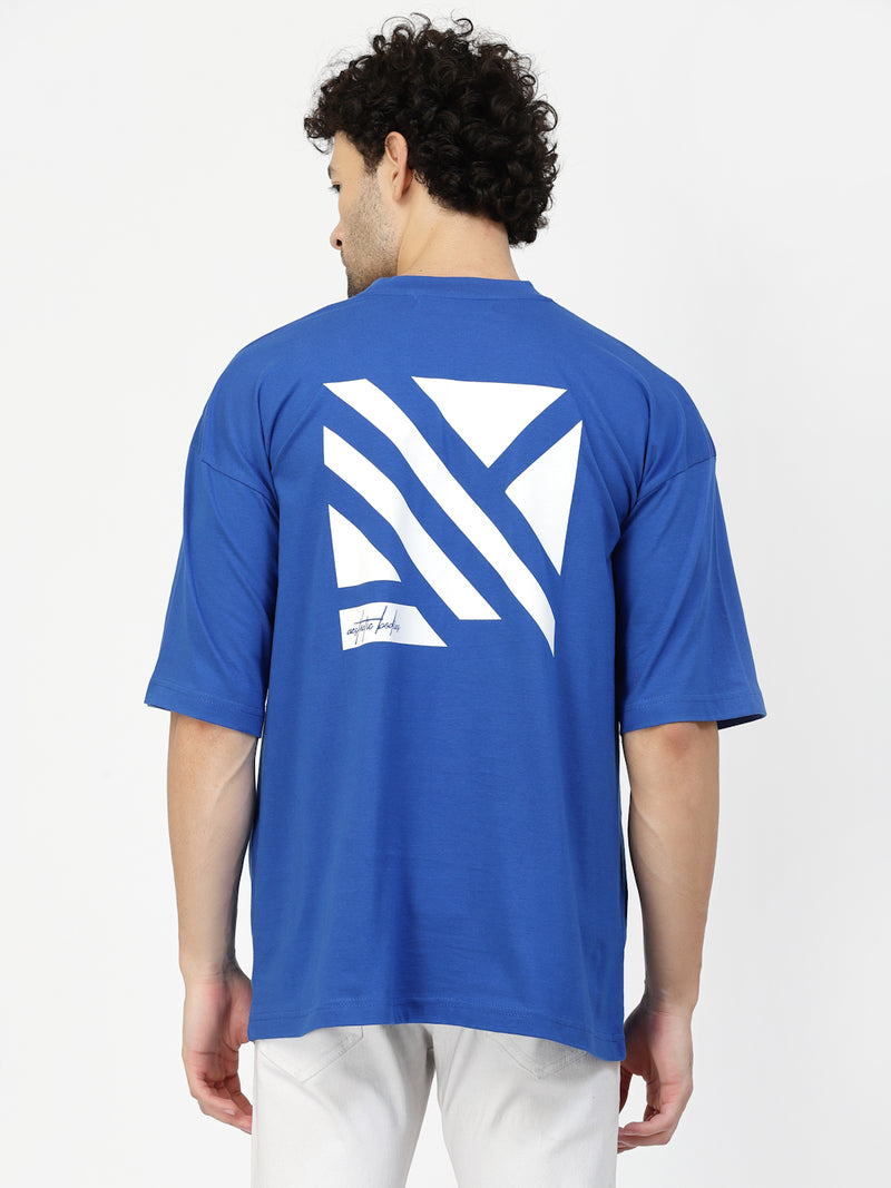 MEN'S SOLID OVERSIZE T-SHIRT- BLUE