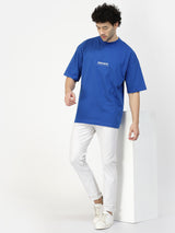 MEN'S SOLID OVERSIZE T-SHIRT- BLUE