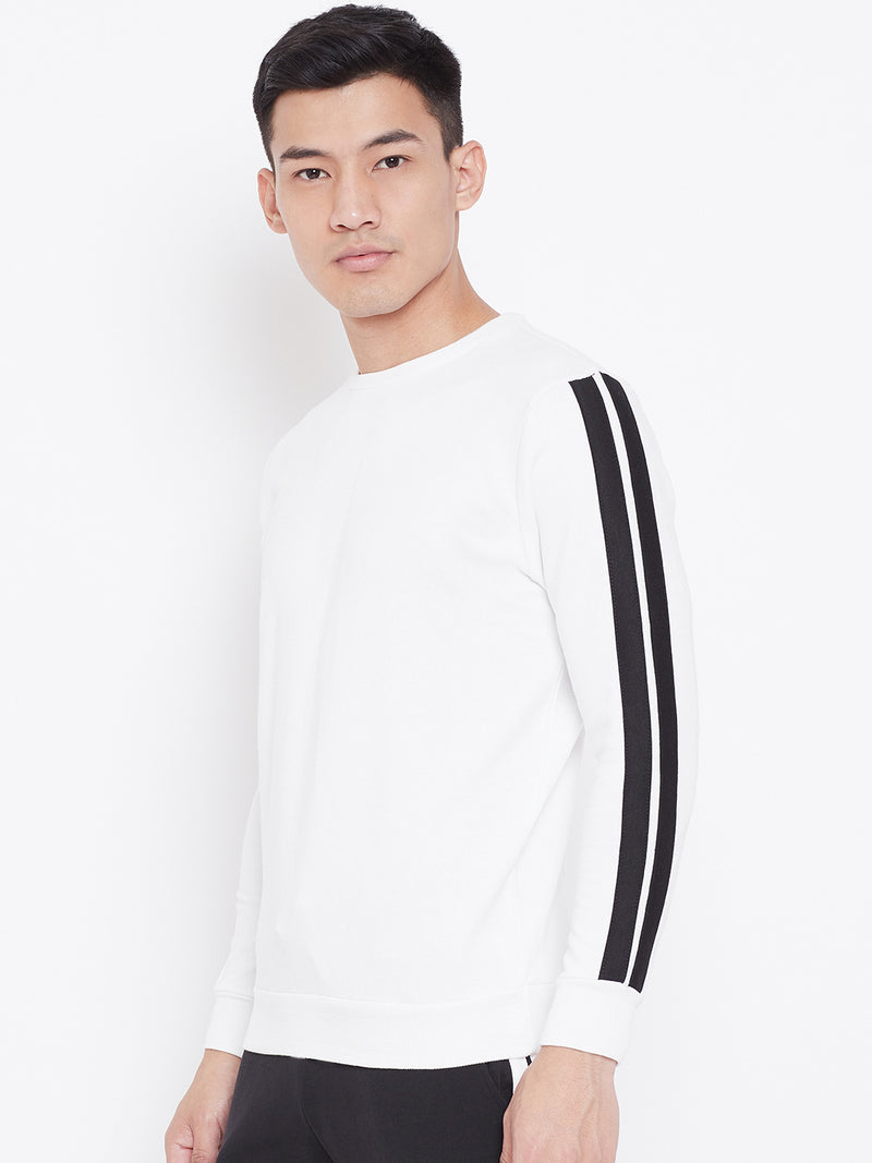 Men's Side Tap Sweatshirt- White