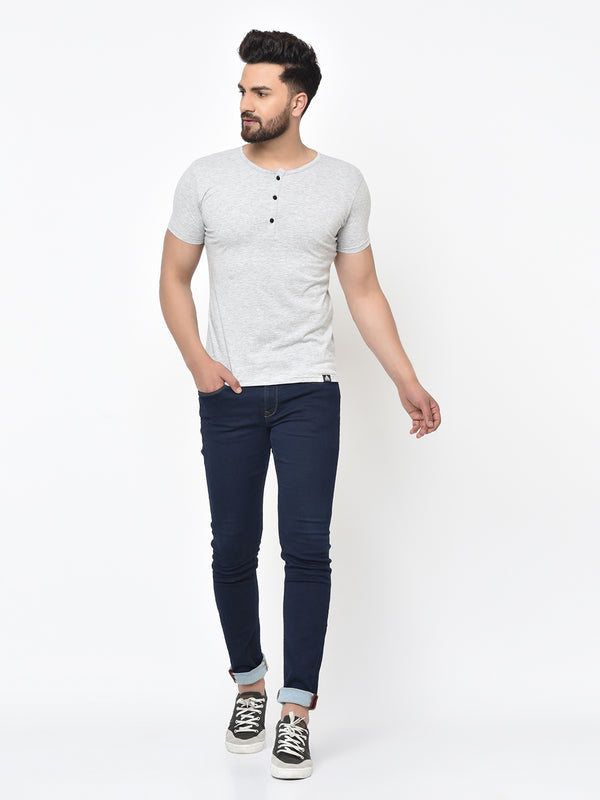 Placket T-Shirt- Grey