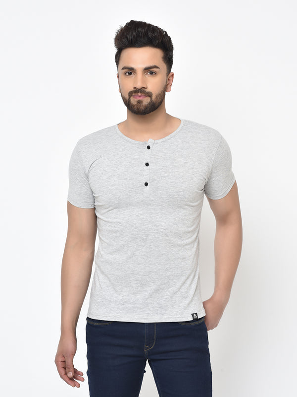 Placket T-Shirt- Grey