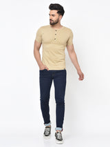 Placket T-Shirt- Beige