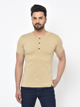 Placket T-Shirt- Beige