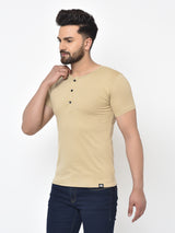 Placket T-Shirt- Beige