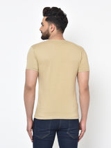 Placket T-Shirt- Beige