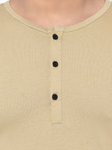 Placket T-Shirt- Beige