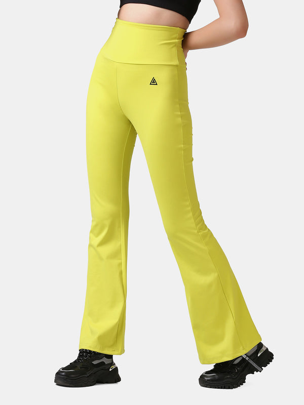 WOMEN'S FLARED PANT-YELLOW